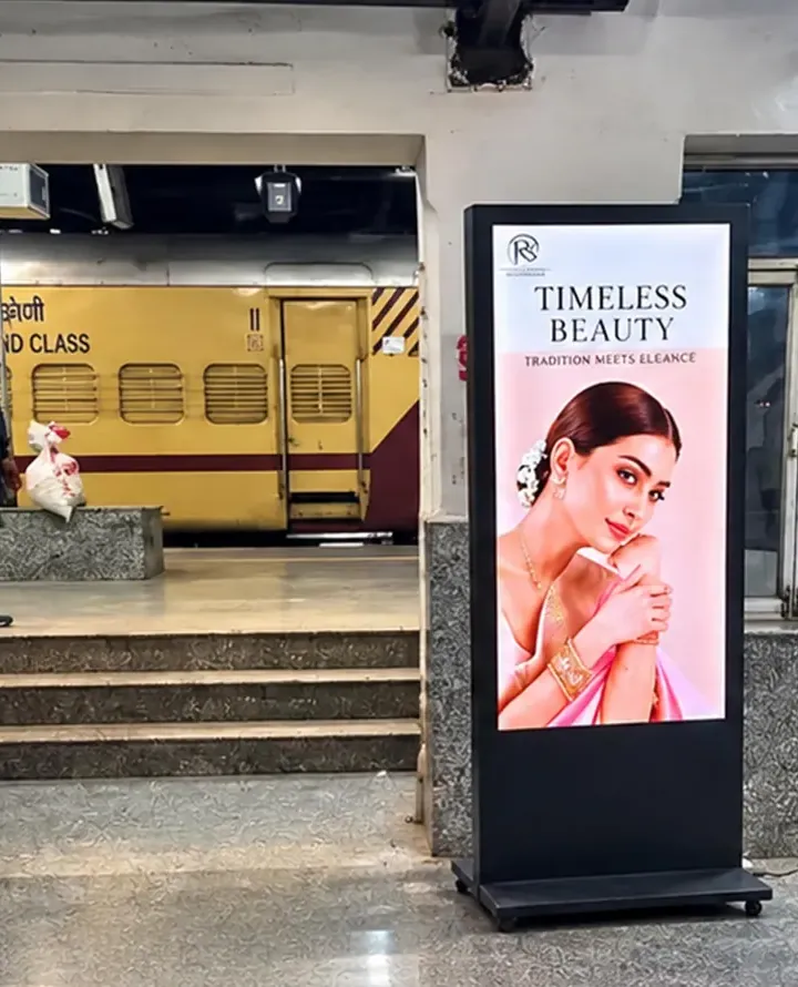 Dnexus digital signage standee at Pilibhit railway station